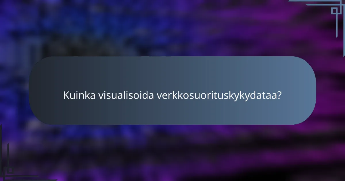 Kuinka visualisoida verkkosuorituskykydataa?